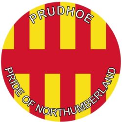 Prudhoe - Pride of Northumberland - TWO PACK - Car Bumper Laptop Window Decal County Flag Sticker