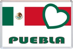 Puebla - Love Mexican Towns & Cities Flag - Jumbo Fridge Magnet Souvenir Gift Present