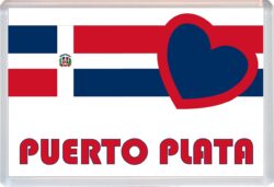 Puerto Plata - Love Dominican Republic Towns & Cities Flag - Jumbo Fridge Magnet Souvenir Gift Present