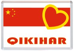 Qikihar - Love China/Chinese Towns & Cities Flag - Jumbo Fridge Magnet Souvenir Gift Present