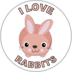 I Love Rabbits - 59mm Badge/Badges Fun Gift Present