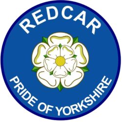 Redcar - Pride of Yorkshire - TWO PACK - Car Bumper Laptop Window Decal County Flag Sticker