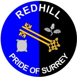 Redhill - Pride of Surrey - TWO PACK - Car Bumper Laptop Window Decal County Flag Sticker