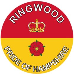 Ringwood - Pride of Hampshire - TWO PACK - Car Bumper Laptop Window Decal County Flag Sticker