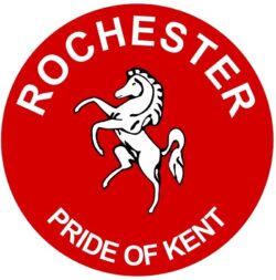 Rochester - Pride of Kent - TWO PACK - Car Bumper Laptop Window Decal County Flag Sticker