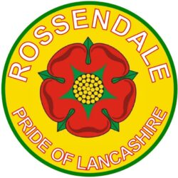 Rossendale - Pride of Lancashire - TWO PACK - Car Bumper Laptop Window Decal County Flag Sticker