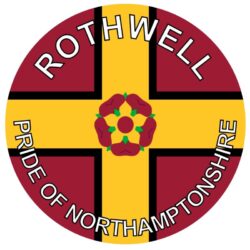 Rothwell - Pride of Northamptonshire - TWO PACK - Car Bumper Laptop Window Decal County Flag Sticker