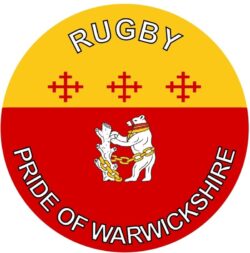Rugby - Pride of Warwickshire - TWO PACK - Car Bumper Laptop Window Decal County Flag Sticker