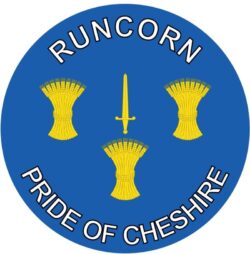 Runcorn - Pride of Cheshire - TWO PACK - Car Bumper Laptop Window Decal County Flag Sticker
