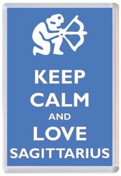 Keep Calm and Love Sagittarius - Jumbo Fridge Magnet Star Sign Souvenir Gift Present