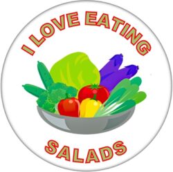 I Love Eating Salads - 59mm Badge/Badges Fun Gift Present