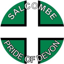 Salcombe - Pride of Devon - TWO PACK - Car Bumper Laptop Window Decal County Flag Sticker