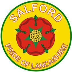 Salford - Pride of Lancashire - TWO PACK - Car Bumper Laptop Window Decal County Flag Sticker