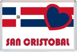 San Cristobal - Love Dominican Republic Towns & Cities Flag - Jumbo Fridge Magnet Souvenir Gift Present