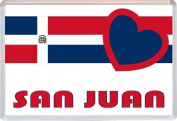 San Juan - Love Dominican Republic Towns & Cities Flag - Jumbo Fridge Magnet Souvenir Gift Present