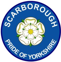 Scarborough - Pride of Yorkshire - TWO PACK - Car Bumper Laptop Window Decal County Flag Sticker