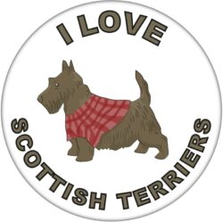I Love Scottish Terriers - 59mm Badge/Badges Fun Gift Present
