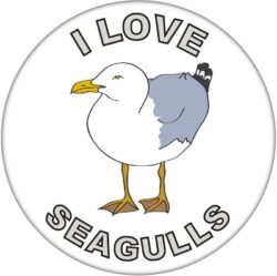 I Love Seagulls - 59mm Badge/Badges Fun Gift Present
