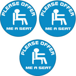 3 Pack - Please Offer me a Seat - 59mm Badge/Badges Gift Present Statement Quote (Tube, Bus)