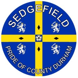 Sedgefield - Pride of County Durham - TWO PACK - Car Bumper Laptop Window Decal County Flag Sticker