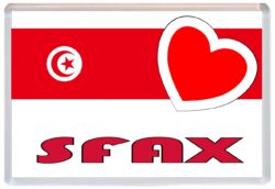 Sfax - Love Tunisia/Tunisian Towns & Cities Flag - Jumbo Fridge Magnet Souvenir Gift Present