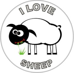 I Love Sheep - 59mm Badge/Badges Fun Gift Present