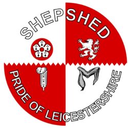 Shepshed - Pride of Leicestershire - TWO PACK - Car Bumper Laptop Window Decal County Flag Sticker