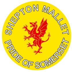 Shepton Mallet - Pride of Somerset - TWO PACK - Car Bumper Laptop Window Decal County Flag Sticker