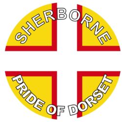 Sherborne - Pride of Dorset - TWO PACK - Car Bumper Laptop Window Decal County Flag Sticker