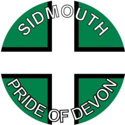 Sidmouth - Pride of Devon - TWO PACK - Car Bumper Laptop Window Decal County Flag Sticker
