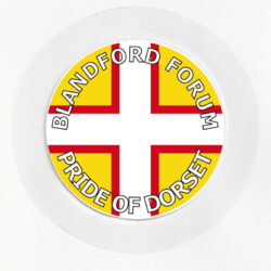 Blandford Forum - Pride of Dorset - County Flag- Car Tax Disc Permit Window Holder - Reusable
