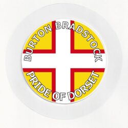 Burton Bradstock - Pride of Dorset - County Flag- Car Tax Disc Permit Window Holder - Reusable