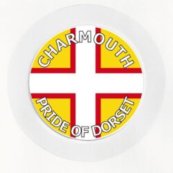 Charmouth - Pride of Dorset - County Flag- Car Tax Disc Permit Window Holder - Reusable