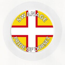 Swanage - Pride of Dorset - County Flag- Car Tax Disc Permit Window Holder - Reusable
