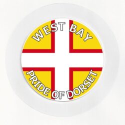 West Bay - Pride of Dorset - County Flag- Car Tax Disc Permit Window Holder - Reusable