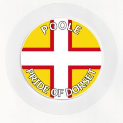 Poole - Pride of Dorset - County Flag- Car Tax Disc Permit Window Holder - Reusable