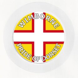 Wimborne - Pride of Dorset - County Flag- Car Tax Disc Permit Window Holder - Reusable