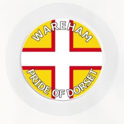 Wareham - Pride of Dorset - County Flag- Car Tax Disc Permit Window Holder - Reusable