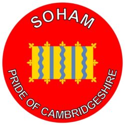 Soham - Pride of Cambridgeshire - TWO PACK - Car Bumper Laptop Window Decal County Flag Sticker