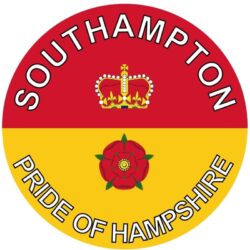 Southampton - Pride of Hampshire - TWO PACK - Car Bumper Laptop Window Decal County Flag Sticker