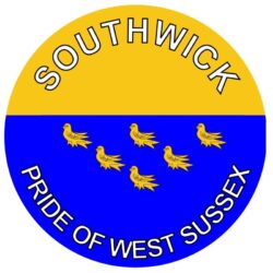 Southwick - Pride of West Sussex - TWO PACK - Car Bumper Laptop Window Decal County Flag Sticker