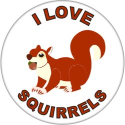 I Love Squirrels - 59mm Badge/Badges Fun Gift Present
