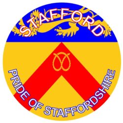 Stafford - Pride of Staffordshire - TWO PACK - Car Bumper Laptop Window Decal County Flag Sticker