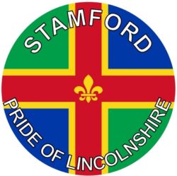 Stamford - Pride of Lincolnshire - TWO PACK - Car Bumper Laptop Window Decal County Flag Sticker