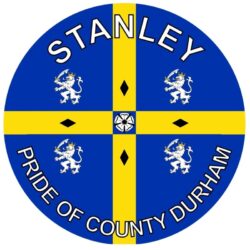 Stanley - Pride of County Durham - TWO PACK - Car Bumper Laptop Window Decal County Flag Sticker