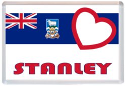 Stanley - Love Falkland Islands Towns & Cities Flag - Jumbo Fridge Magnet Souvenir Gift Present