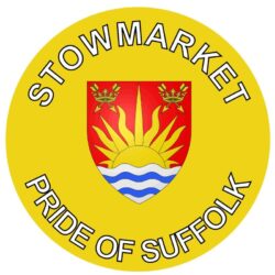 Stowmarket - Pride of Suffolk - TWO PACK - Car Bumper Laptop Window Decal County Flag Sticker