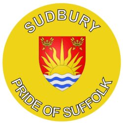 Sudbury - Pride of Suffolk - TWO PACK - Car Bumper Laptop Window Decal County Flag Sticker