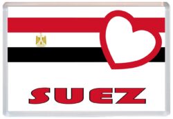 Suez - Love Egyptian Towns & Cities Flag - Jumbo Fridge Magnet Souvenir Gift Present