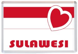 Sulawesi - Love Indonesia/Indonesian Towns & Cities Flag - Jumbo Fridge Magnet Souvenir Gift Present